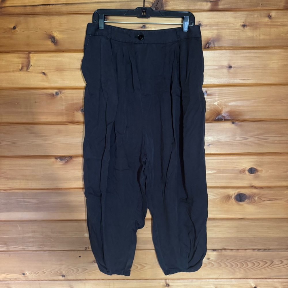 Anthropologie Soft Black Lyocell Cropped Harem Pants | size 4